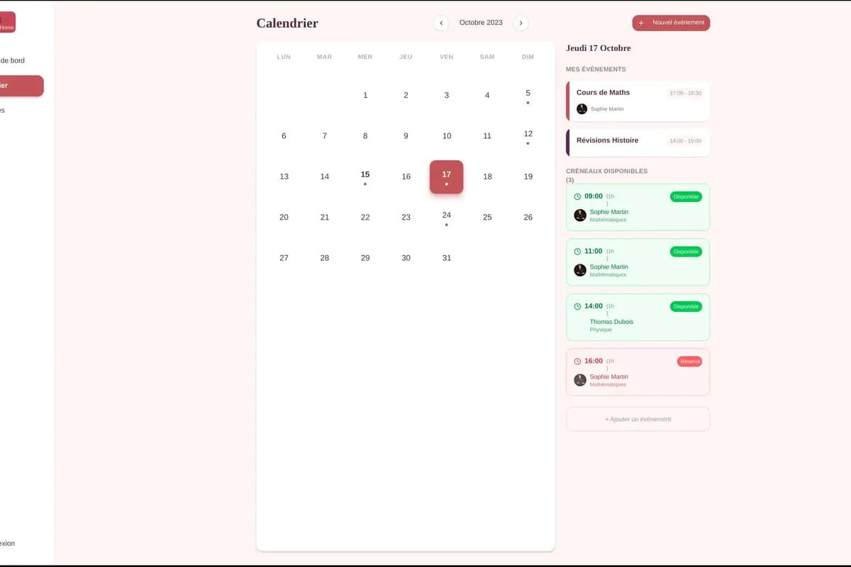 Calendrier du projet Learn@Home