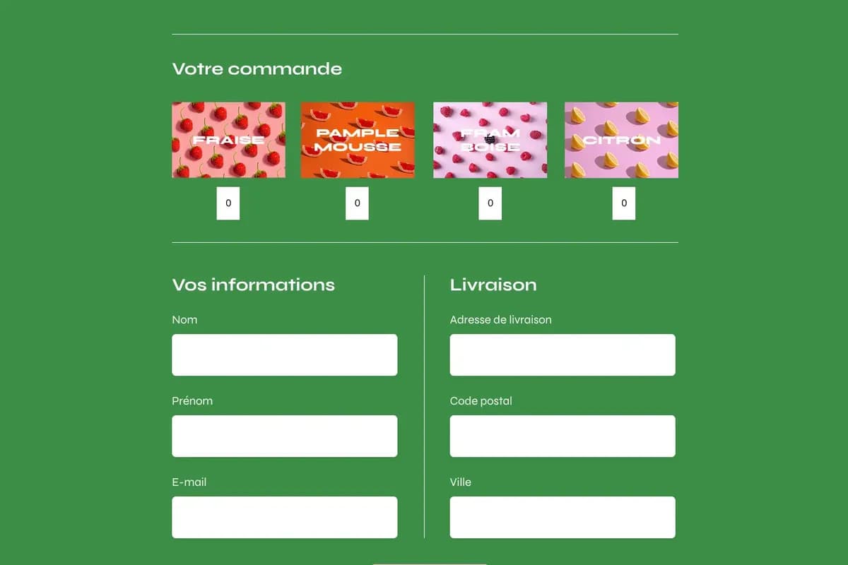 Page Commander du site Planty