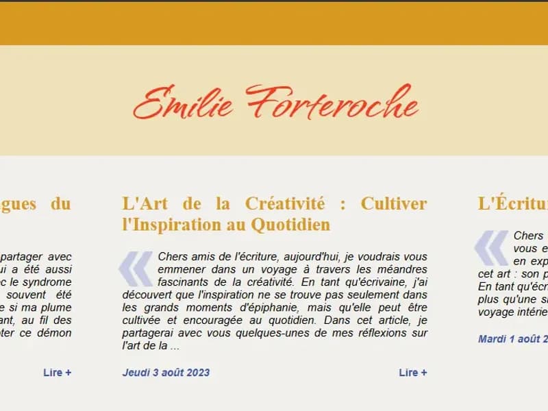 Hero du projet Emilie