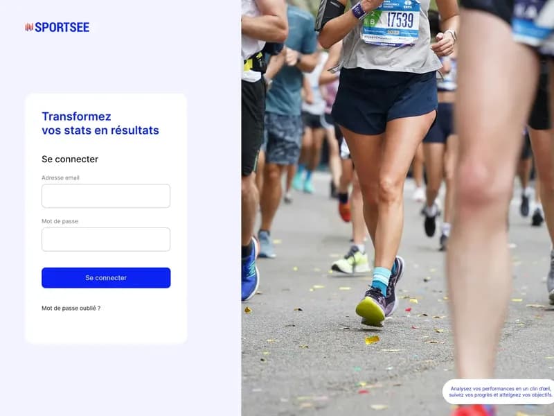 Page principal de SportSee