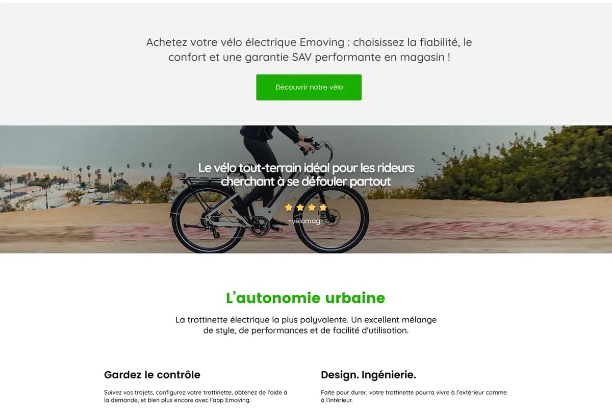 Homepage du projet Emoving