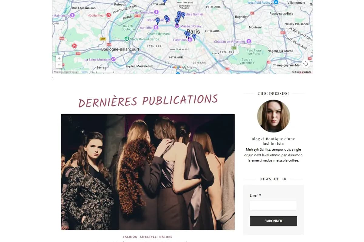 Homepage2 du site Chic Dressing