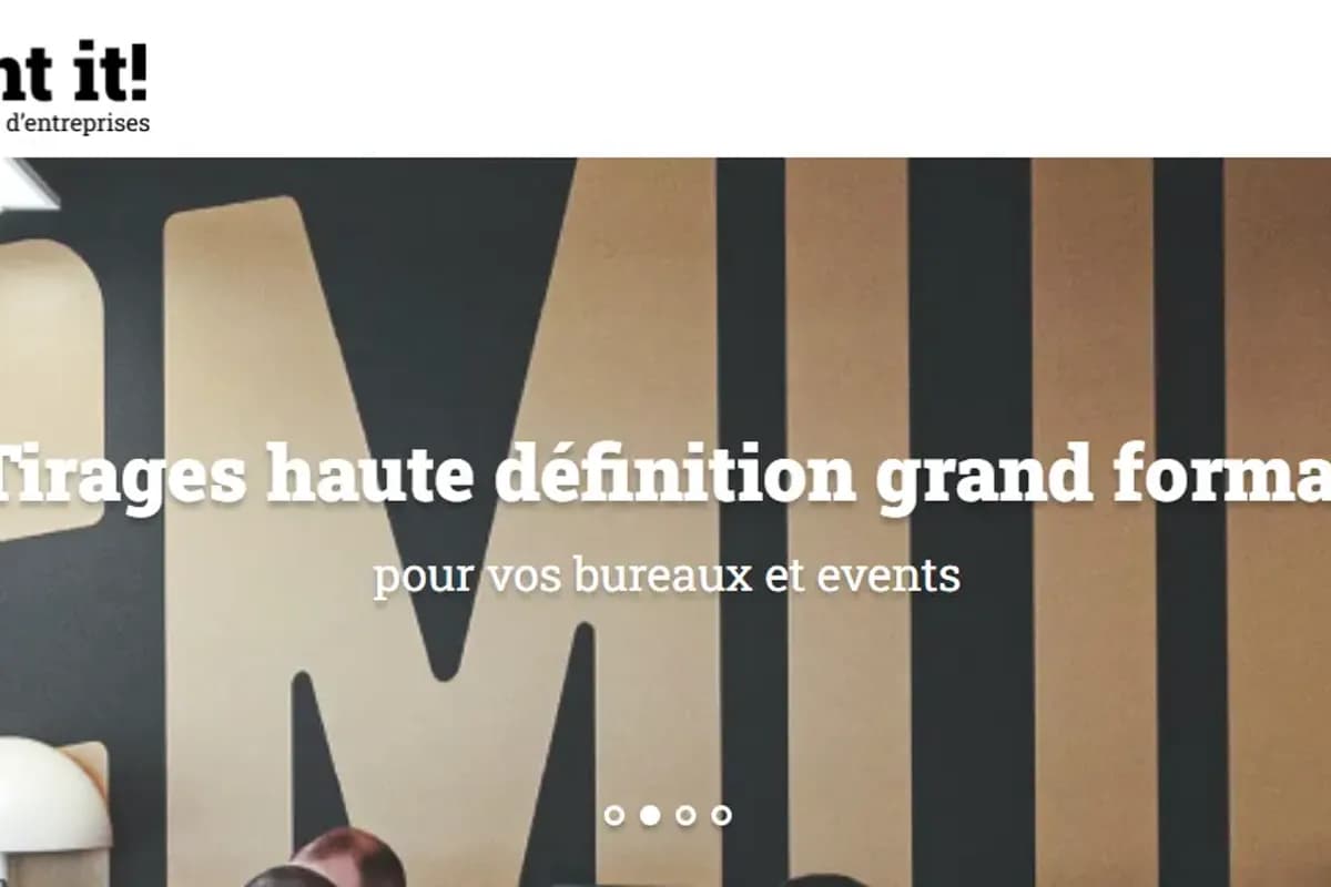 Homepage2 du site Print It