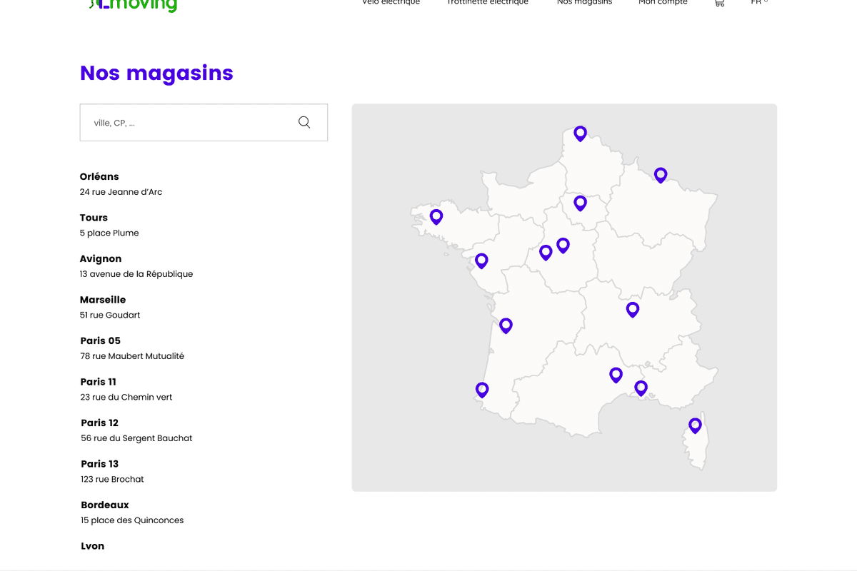 Page magasin du projet Emoving