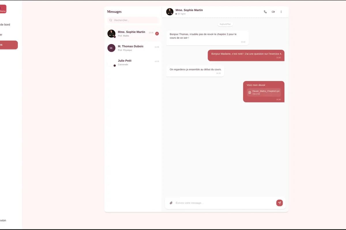 Messages du projet Learn@Home