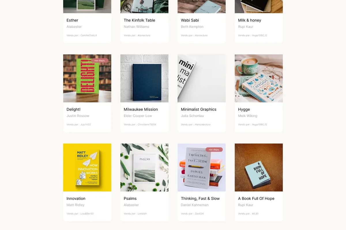 Page d'accueil du projet TomTroc