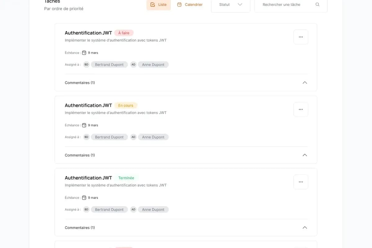 Page single projet du projet Abricot