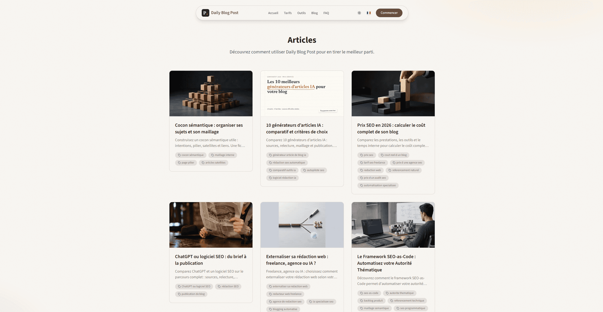 DailyBlogPost — articles du blog