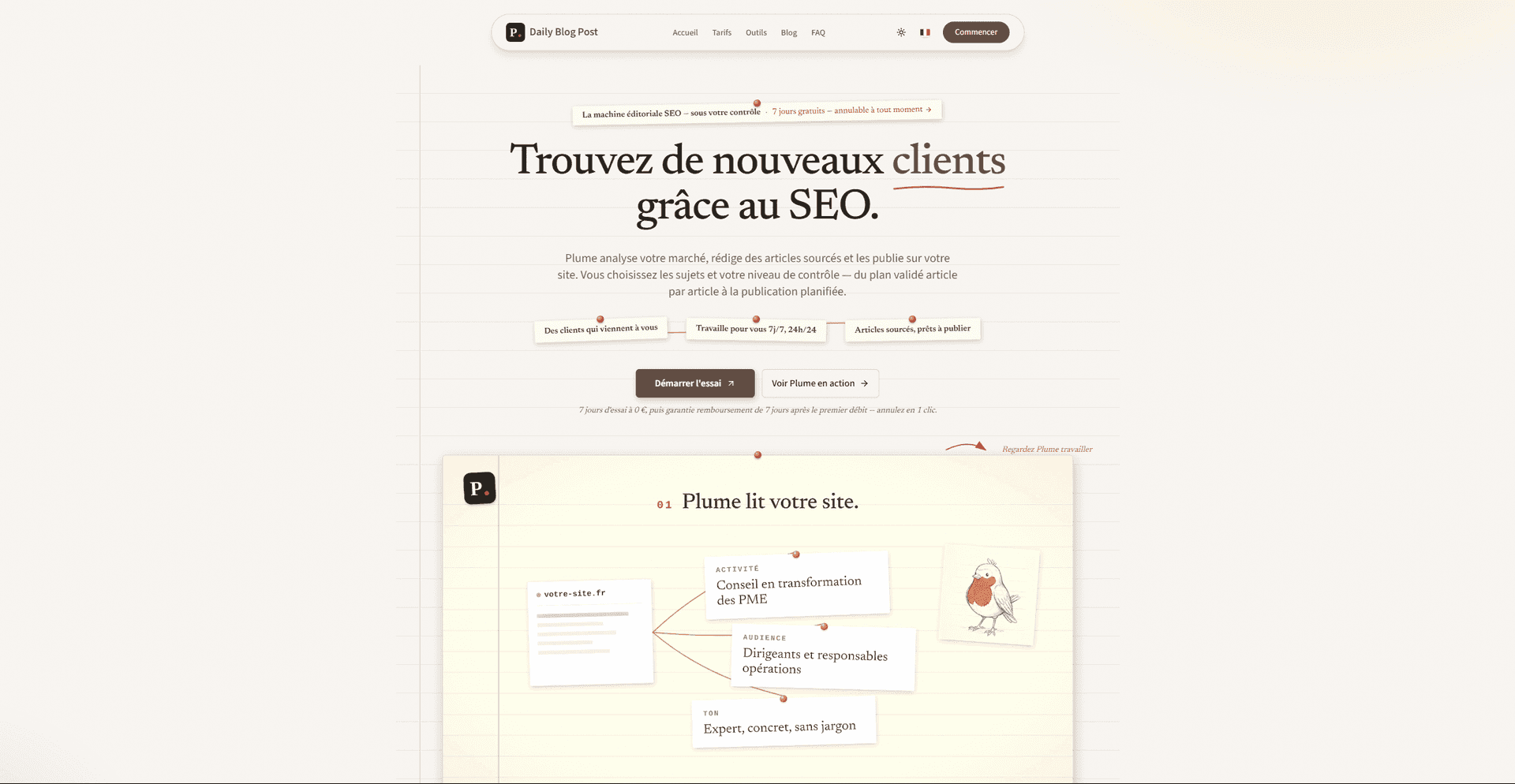 DailyBlogPost — page d’accueil